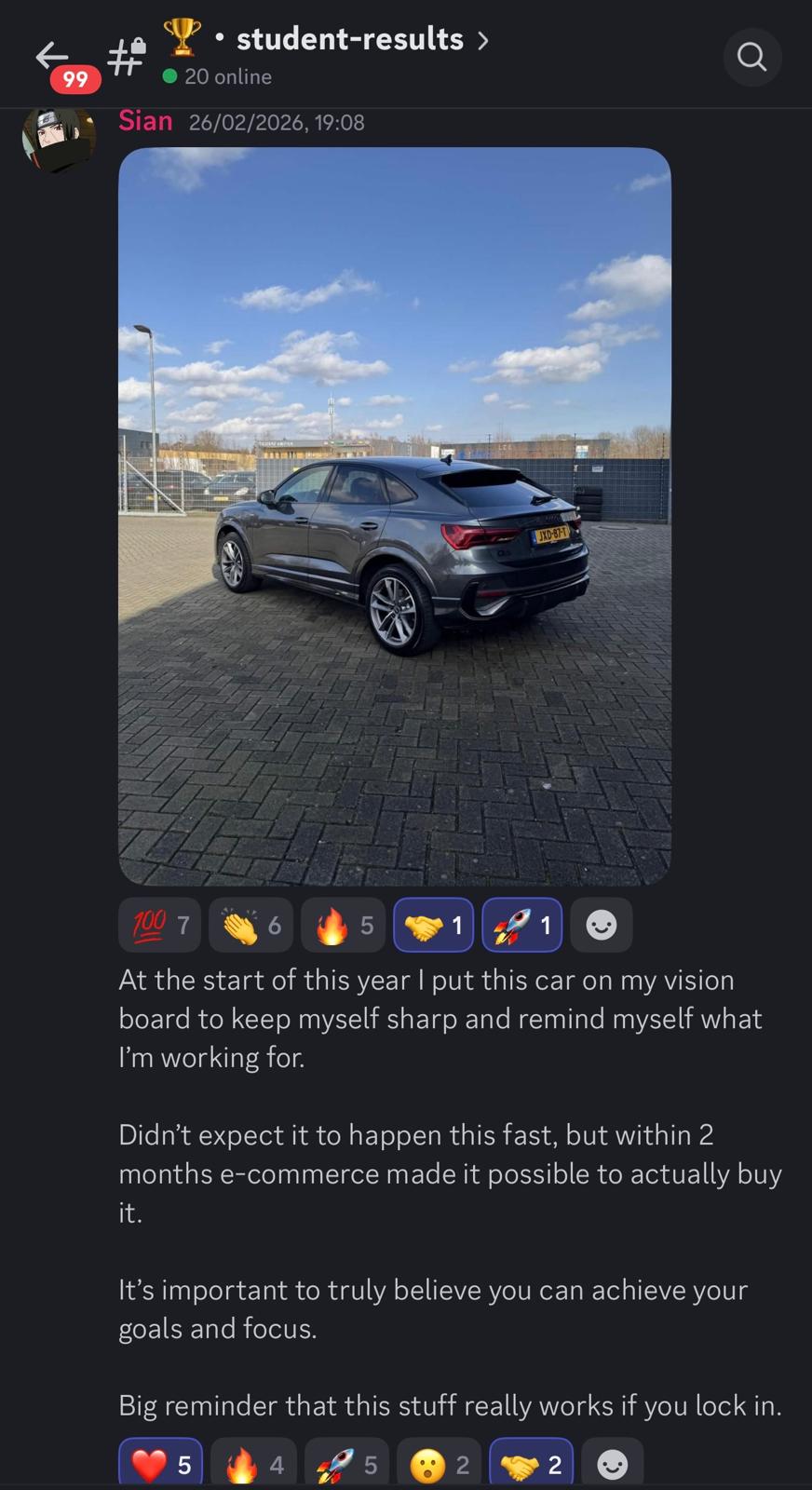 Student deelt in Discord de auto die hij dankzij e-commerce kocht